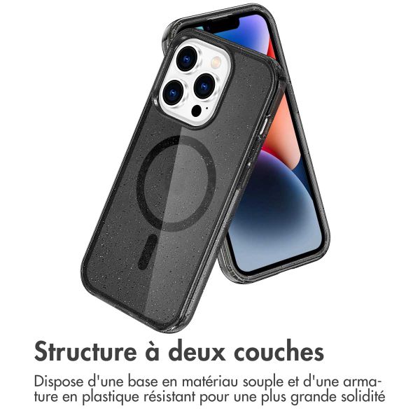 imoshion Coque Pailletée avec MagSafe Apple iPhone 14 Pro Max - Glitter Noir