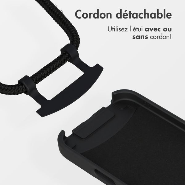 imoshion Coque arrière Color avec cordon amovible et MagSafe Apple iPhone Air - Noir