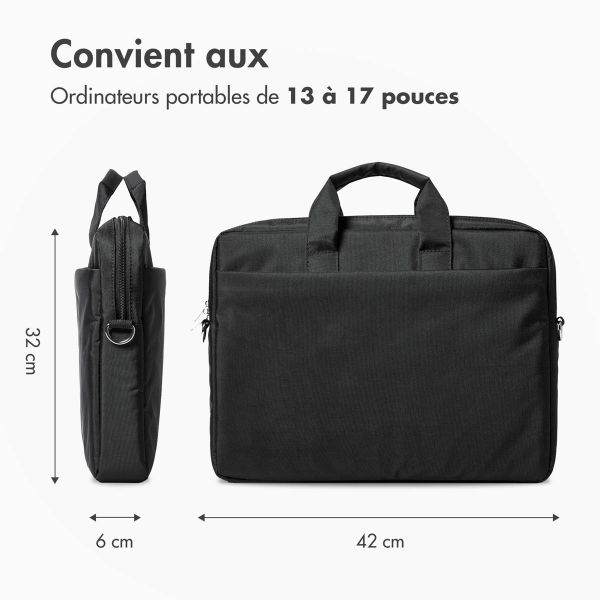 Accezz Sac ordinateur portable professionnelle - Sac universelle jusqu'à 17 pouces - Noir