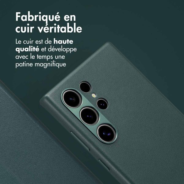 Accezz Étui de téléphone portefeuille en cuir 2-en-1 avec MagSafe Samsung Galaxy S24 Ultra - Cedar Green