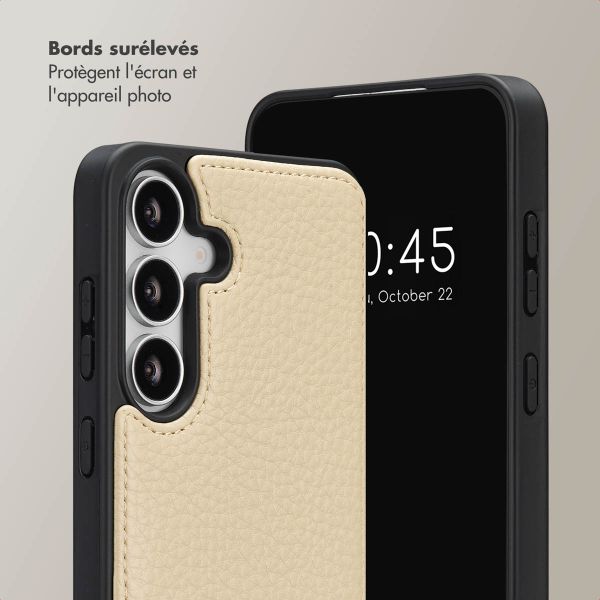Selencia Coque de télephone Nova avec cordon et porte-cartes Samsung Galaxy S25 FE - Beige