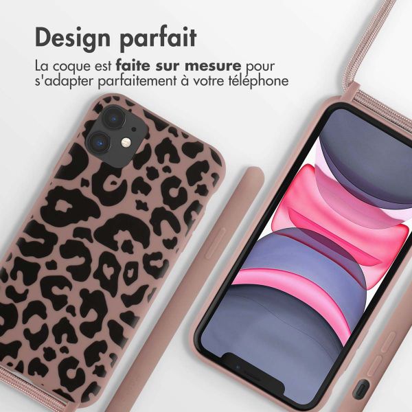 imoshion Coque design en silicone avec cordon iPhone 11 - Animal Pink