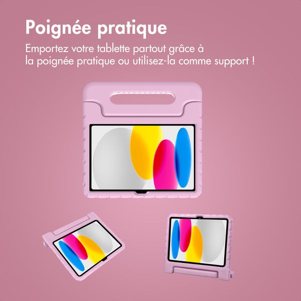 imoshion Coque kidsproof avec poignée Apple iPad 11 (2025) 11 pouces A16 / iPad 10 (2022) 10.9 pouces - Rose clair