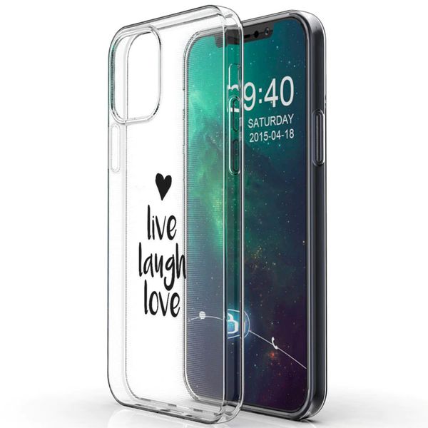 imoshion Coque Design iPhone 12 Mini - Live Laugh Love - Noir