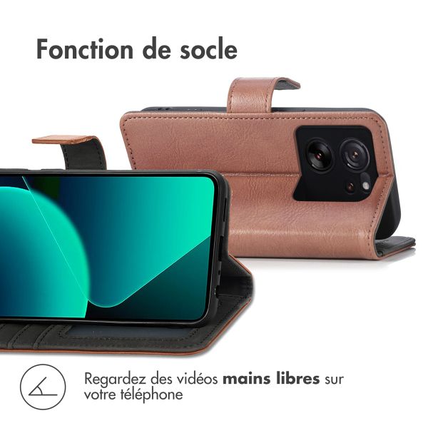 imoshion Étui de téléphone portefeuille Luxe Xiaomi 13T / 13T Pro - Brun