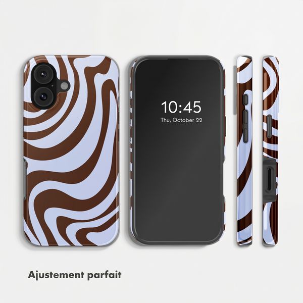 Selencia Coque arrière Vivid avec MagSafe Apple iPhone 16 - Dream Swirl Chocolate