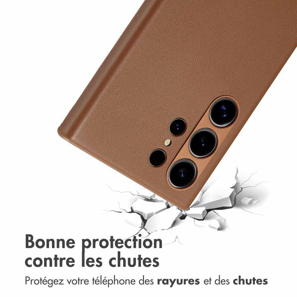 Accezz Coque arrière en cuir avec MagSafe Samsung Galaxy S24 Ultra - Sienna Brown