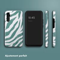 Selencia Coque arrière Vivid Tough Samsung Galaxy A34 (5G) - Colorful Zebra Pine Blue