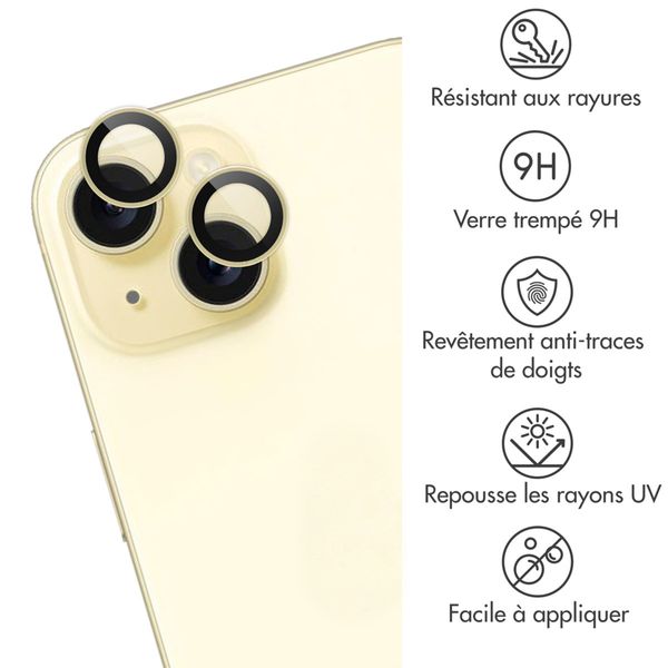 imoshion Lot de 2 protections d'objectif de caméra Apple iPhone 15 / 15 Plus - Yellow