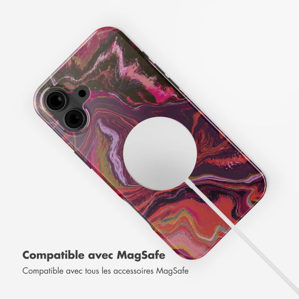 Selencia Coque arrière Vivid Tough avec MagSafe iPhone 16 - Marble Purple