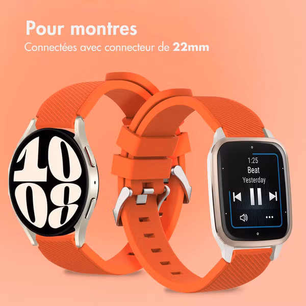 imoshion Bracelet en silicone souple - Connexion universelle 22 mm - Orange