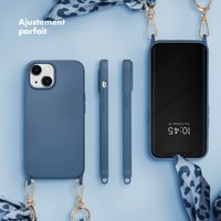 Selencia Coque avec dragonne de luxe Apple iPhone 15 - Bleu