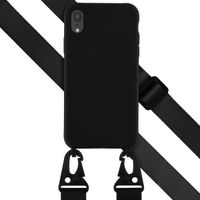 Selencia Coque silicone avec cordon amovible iPhone Xr - Noir