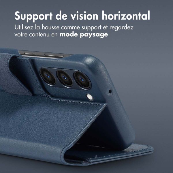 Accezz Étui de télephone portefeuille en cuir 2-en-1 avec MagSafe Samsung Galaxy S23 - Nightfall Blue