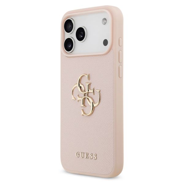 Guess Coque Big 4G Logo Grained Apple iPhone 17 Pro Max - Rose