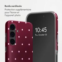 Selencia Coque arrière Vivid Samsung Galaxy S24 - Happy Dots Burgundy