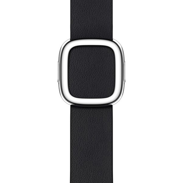 Apple Bracelet Leather Band Modern Buckle Apple Watch Series 1 t/m 9 / SE (38/40/41 mm) | Series 10 / 11 (42 mm) - Taille S - Midnight