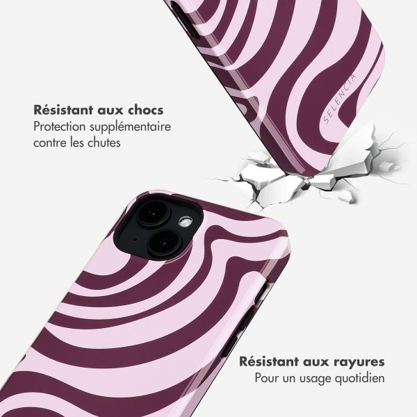 Selencia Coque arrière Vivid avec MagSafe Apple iPhone 14 - Wavy Swirl Pink Plum