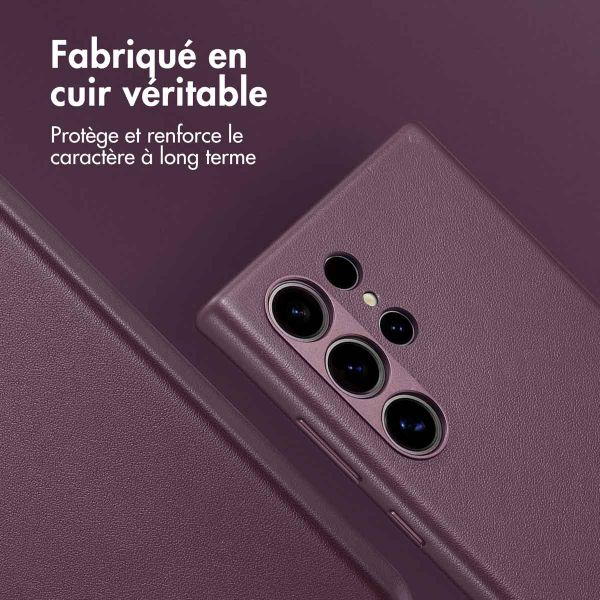 Accezz Coque arrière en cuir avec MagSafe Samsung Galaxy S24 Ultra - Heath Purple