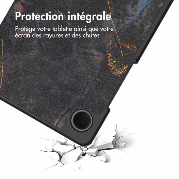 imoshion Coque tablette Design Trifold Samsung Galaxy Tab A11 / A9 8.7 pouces - Black Marble