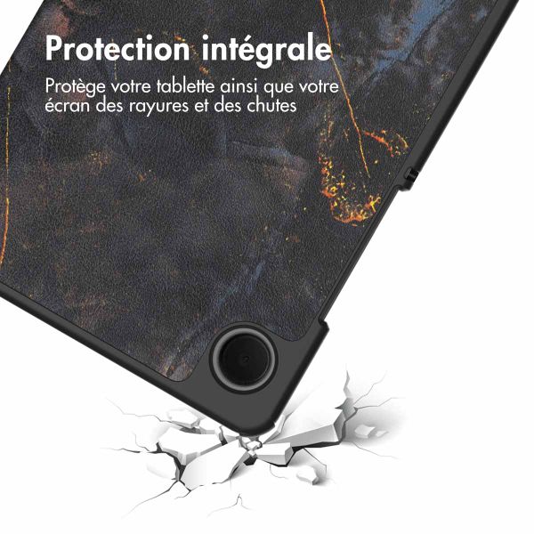 imoshion Coque tablette Design Samsung Galaxy Tab A9 8.7 pouces - Black Marble