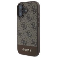 Guess Coque arrière Bottom Stripe 4G Apple iPhone 16 - Marron