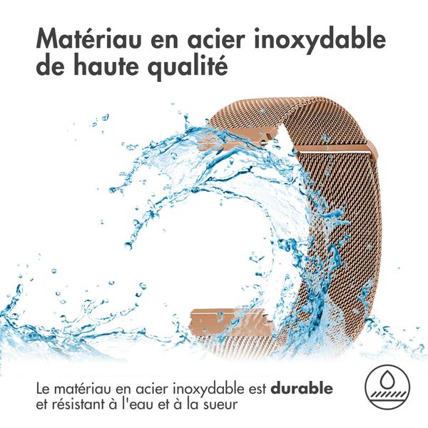 imoshion Bracelet magnétique milanais  - Connexion universelle 22 mm - Taille M - Rose Doré