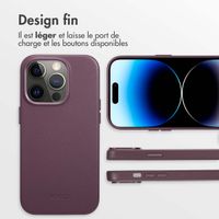 Accezz Coque arrière en cuir avec MagSafe Apple iPhone 14 Pro - Heath Purple