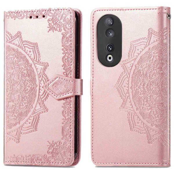 imoshion Etui de téléphone portefeuille Mandala Honor 90 Pro - Rose Dorée