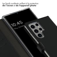 Selencia Étui portefeuille en cuir véritable Samsung Galaxy S24 Ultra - Noir