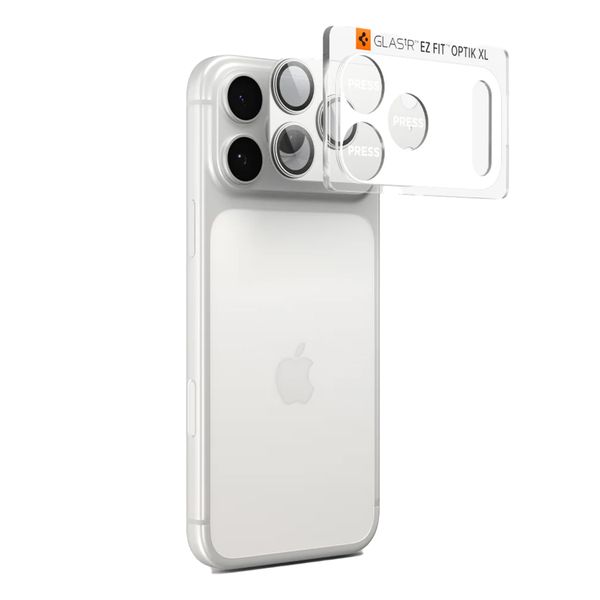 Spigen GLAStR EZ Fit Optik protection caméra pour Apple iPhone 17 Pro - Silver