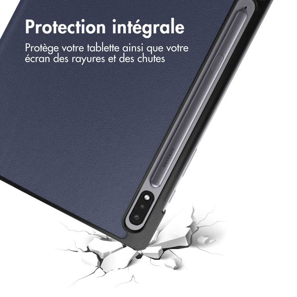 imoshion Coque tablette Trifold Samsung Galaxy Tab S8 / S7 - Bleu foncé