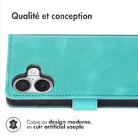 imoshion Etui de télephone portefeuille avec cordon Apple iPhone 16 - Turquoise