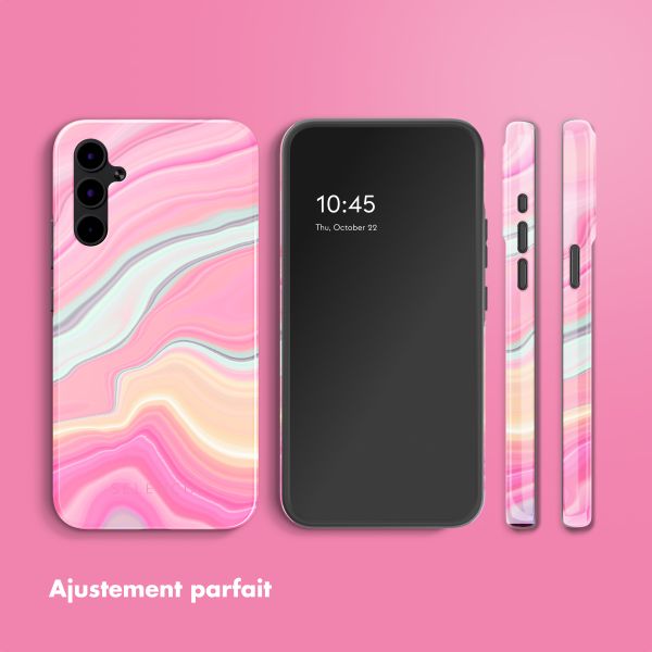 Selencia Coque arrière Vivid Tough Samsung Galaxy A34 - Pastel Lipstick Marble