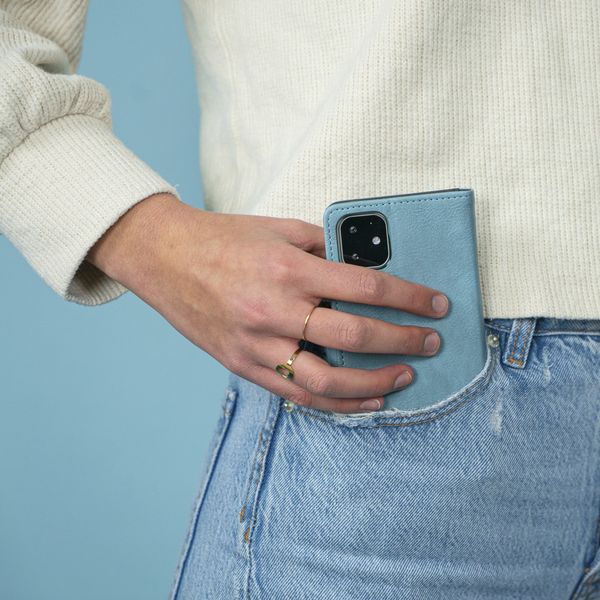 imoshion Étui de télephone portefeuille de luxe Samsung Galaxy A12 - Bleu clair