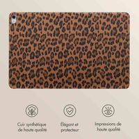 Selencia Coque tablette Sabi avec imprimé léopard Apple iPad Air 11 pouces (2025) M3 / (2024) M2 / Air 5 (2022) / Air 4 (2020) - Mocha Brown