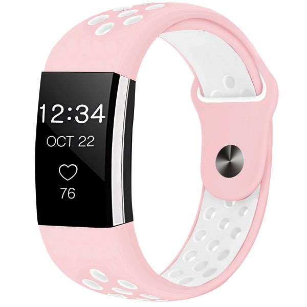 imoshion Bracelet sportif en silicone Fitbit Charge 2 - Rose / Blanc