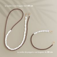 Selencia Ensemble de cordons pour téléphone avec perles et élastiques - Mocha Brown
