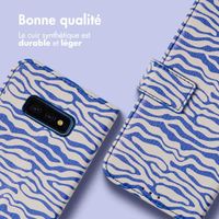 imoshion ﻿Étui de téléphone portefeuille Design Samsung Galaxy S10e - White Blue Stripes