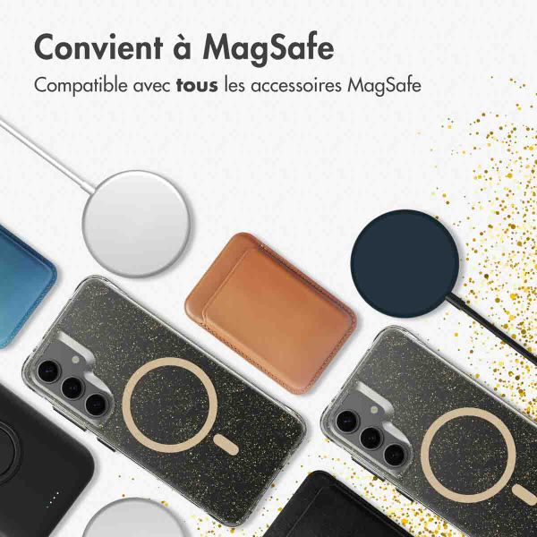 imoshion Coque arrière transparente Pailletée avec MagSafe Samsung Galaxy S24 - Doré