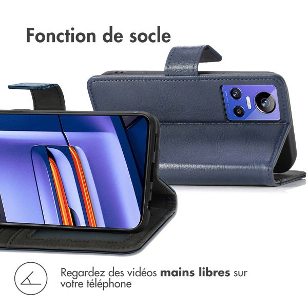 imoshion Étui de téléphone portefeuille Luxe Realme GT Neo 3 - Bleu foncé