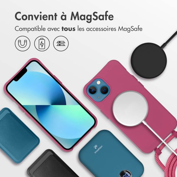 imoshion Coque de couleur avec cordon amovible MagSafe iPhone 13 - Raspberry