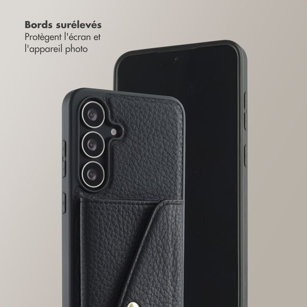Selencia Coque de télephone Sera avec cordon et porte-cartes enveloppe Samsung Galaxy S25 FE - Noir