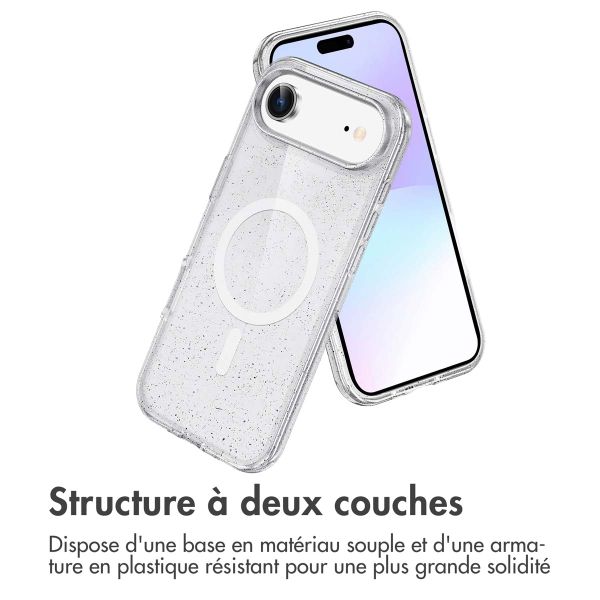 imoshion Coque Pailletée avec MagSafe Apple iPhone Air - Transparent