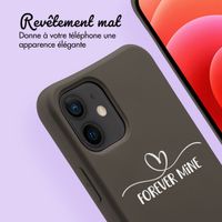 Coque de couleur personnalisée MagSafe avec cordon amovible et cœur élégant iPhone 12 Pro - Black Coffee