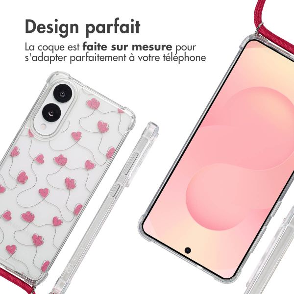 imoshion Coque Design avec cordon Samsung Galaxy S25 Edge - Dusty Rose Connected Hearts
