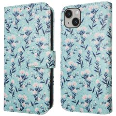 imoshion Étui de téléphone portefeuille Design iPhone 14 - Blue Flowers