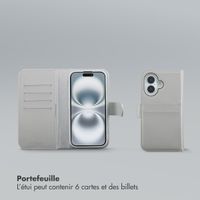 Selencia Étui portefeuille amovible Olyn avec MagSafe Apple iPhone 16 - Gris