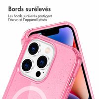 imoshion Coque Pailletée avec MagSafe Apple iPhone 14 Pro - Paillettes Rose