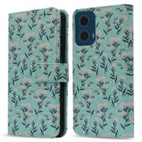 imoshion Étui de téléphone portefeuille Design Motorola Moto G34 - Blue Flowers